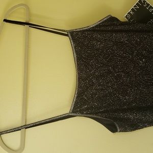 California Concepts dress black shine silver new with tag, size 16 L